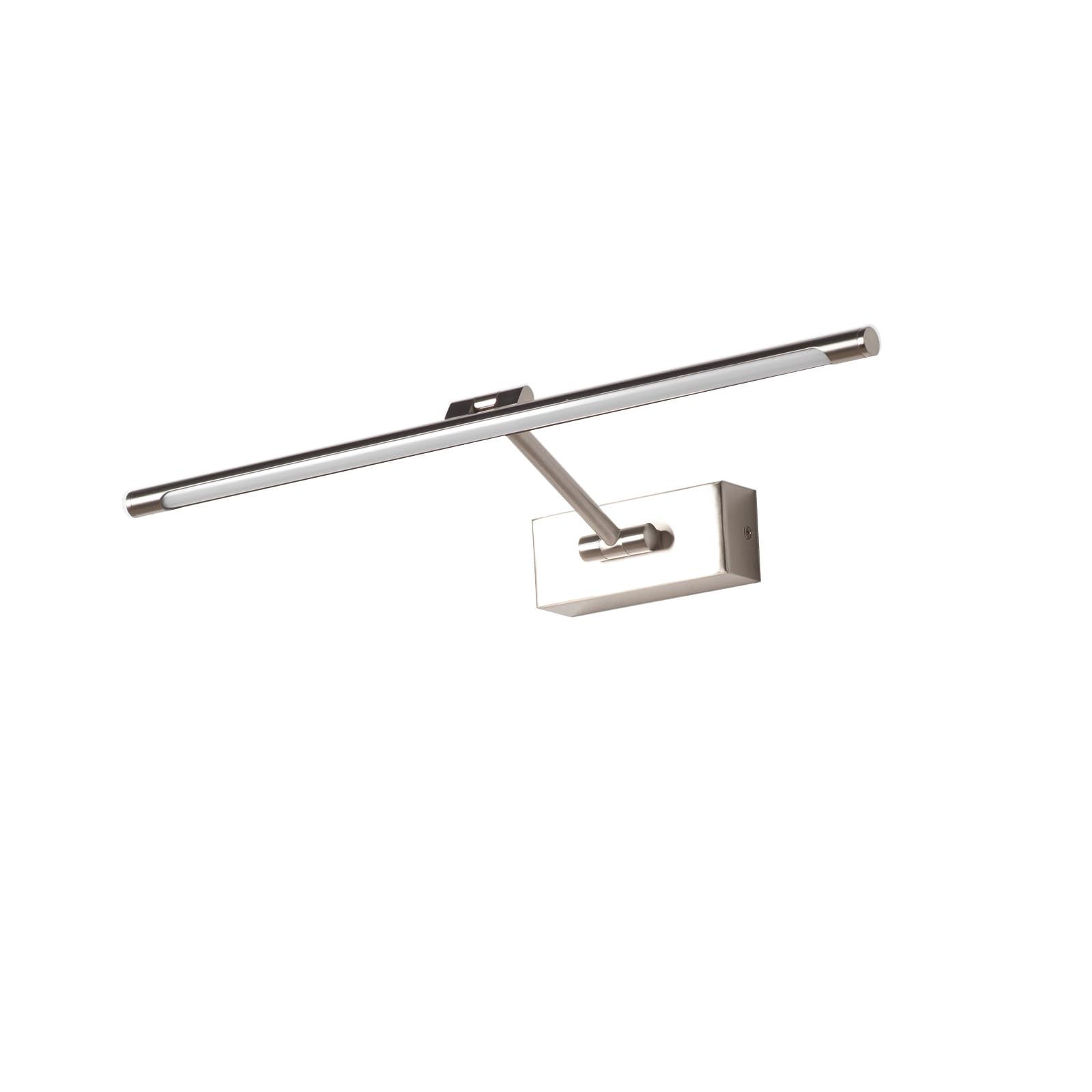 Alpinaluz Aplique LED para Cuadros y Espejos 48 cm 10W Luz Blanca Cálida 2700K Brazo Articulado Orientable Diseño Lineal Aluminio Acabado Níquel Cepillado Montaje en Pared