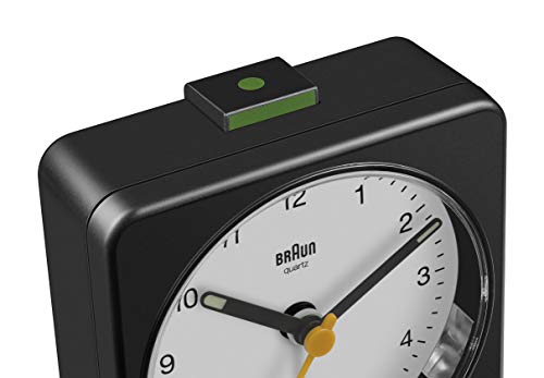 Braun Classic Analogue Alarm Clock With Snooze And Light, Quiet Quartz Sweeping Movement, Crescendo Beep Alarm In Black And White, Model Bc03Bw. #TOP5