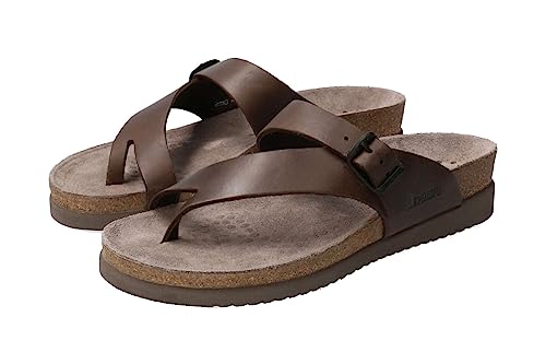 Mephisto Sandalias Helen de piel de becerro marrón oscuro para mujer, marrón oscuro, 9.5 UK