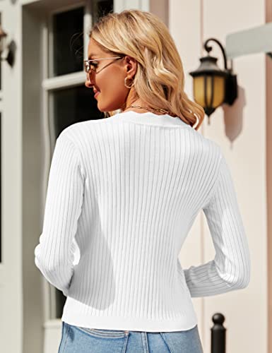Image of Womens Cropped Cardigan Knit Shrugs for Dresses Tops V Neck Button Down Cardigans Sweaters