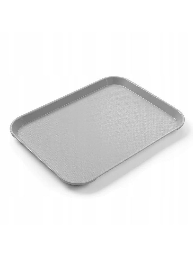 HENDI Taca do serwowania, AmberBox, mała, odporna na uderzenia, odporna na stłuczenia, sztaplowana, taca, taca do fast foodów, 265x345x(H)20mm, polipropylen, szary