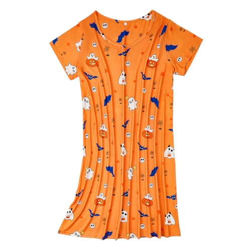 Image of American Trends Nightgowns for Women Cotton Night Shirts Short Sleeve Knee-Length, Sleep Shirts Summer Pajamas Sleepwear