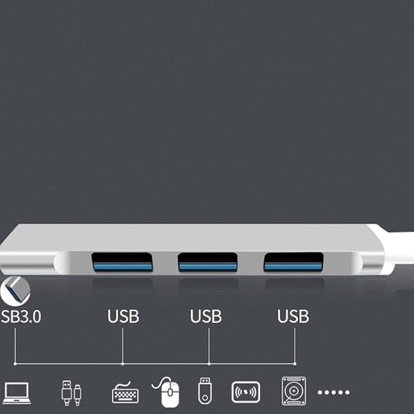 WODHAZNC Dock Hub Multi Port Expander to Four 3 0 Typec Converter - 3