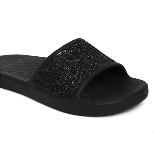 Image of Goldstar DANA-02 Black Comfortable EVA Waterproof Slippers Flip Flops Chappals Cushioned Sliders Daily Use Slipper Slip-On Slipper /Sliders For Women