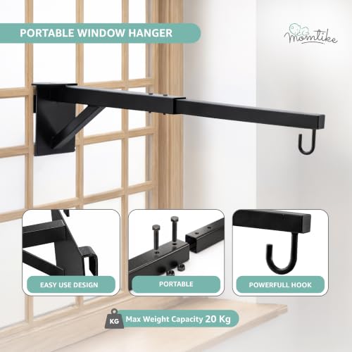 Image of Baby Cradle̞, Foldable Window Hanger with Sliding Lock, Hanger Spring, Mosquito Net & Pad with Insert Pocket, Jhoola, Thottil, Joli, Jokali, Onjal (Momblue)