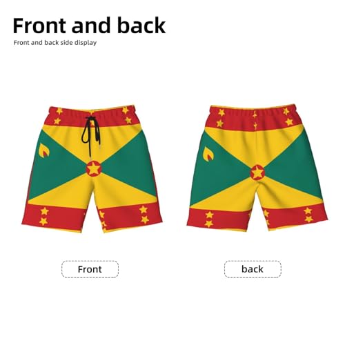 Flag of Grenada Youth Beach Pants, Soft and Breathable, with Drawstring Waist, Suitable for Sports and Leisure.2