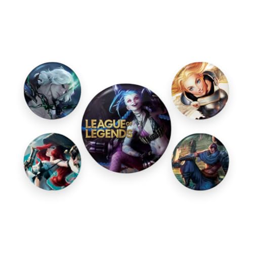 League Of Legends Champions 5 Piece Button Badges Gaming