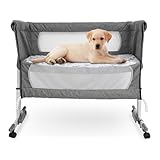 ୨୧【Réglable】: Le lit bébé évolutif est réglable en hauteur sur 6 positions(50-75cm(50- 55 - 60- 65- 70- 75)), permettant ainsi une adaptation précise à la hauteur du lit des parents – idéal aussi pour les lits boxspring. Il est également possible d'ajuster une légère inclinaison.