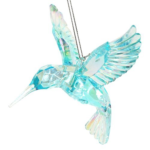 Gisela Graham Blue : Pale Acrylic Hummingbird Decoration