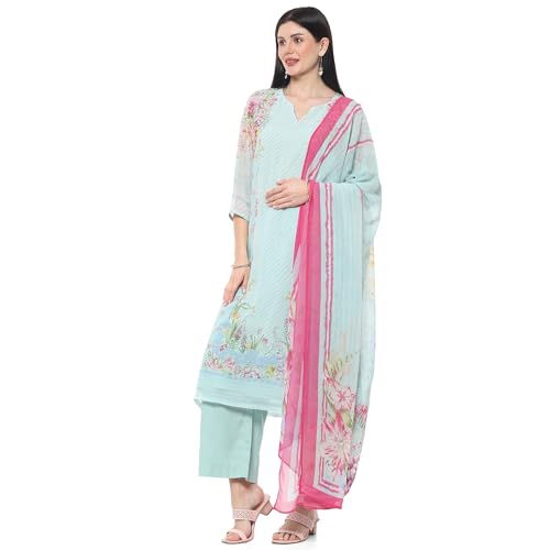 Image of BIBA Women Polyester Straight Suit Set