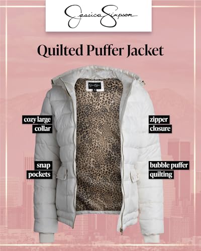 Jessica Simpson Women's Puffer Jacket - Full Zip Up Insulated Quilted Jackets for Women - Cozy Women Winter Coats (S-XL)2
