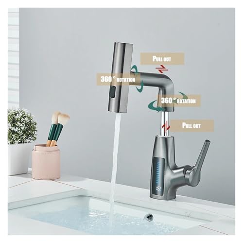 Mitigeur d'évier pivotant au design épuré en finition chrome brossé - 5