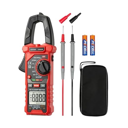 AstroAI Digital Clamp Meter Multimeter 2000 Counts Amp Voltage Tester Auto-ranging with AC/DC Voltage, AC Current, Resistance, Capacitance, Continuity, Live Wire Test, NCV, Black