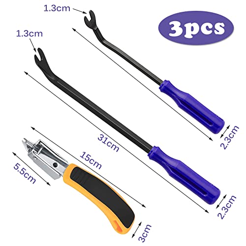 3 Stück Klammerentferner mit Tack Abzieher Werkzeug Nagelzieher Entferner Werkzeug Tack Puller Nagelentferner Werkzeug Set Polster Konstruktion Nagelzieher Entferner Werkzeug