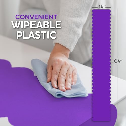 Purple Plastic Disposable Table Runner. 5 Pack 14 x 108 inch. Scallop Table Runner Adds A Pop of Color to Your Party Table, by Swanoo by Swanoo - Image 6