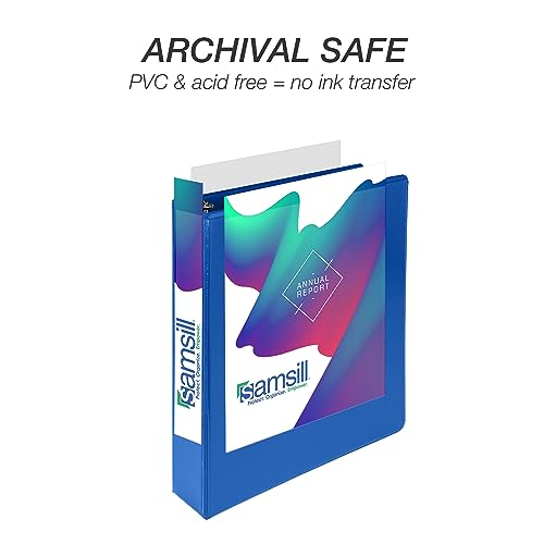 Image of Samsill Durable 1.5 Inch Binder, D Ring Binder, 100% Recycled Chipboard, Blueberry
