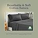 California Design Den - Luxury Full Sheets Sets Cotton Soft 100% Cotton Sheets Deep Pockets Snug Fit Elastic, 500 Thread Count Sateen, Damask Stripe Bed Sheets (Stripe - Grey)