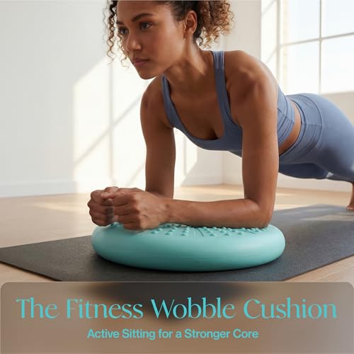 Image of Tumaz Wobble Cushion - Wiggle Seat to Improve Sitting Posture & Stay Focused for Sensory Kids, Balance Disc to Core Strength & Flexible Seating [Extra Thick Balance Board, Pump Included Wobble Board]