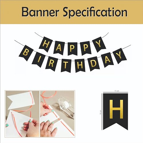 Image of Happy Birthday Balloons Decoration Kit - 56 Pcs Golden & White Balloons, Chrome Balloons with Happy Birthday Banner | Birthday Party Decoration Set for Celebrations for Kids & Adults