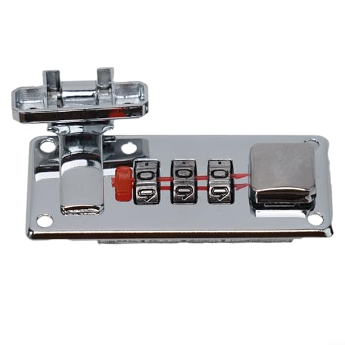 Cerradura de combinación 1 juego de cerradura fija de 65 x 29 mm para cajas de madera, maletas, diseño retro con tornillos, adecuado para joyas, herramientas, cajas de vino (plata derecha)