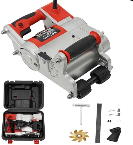 DYRABREST 1100W Wall Chaser Slotting Machine Electric Brick Wall Grooving Machine 15-30mm Adjustable Grooving Depth 25mm Slot Width 1600r/min Slotting Speed