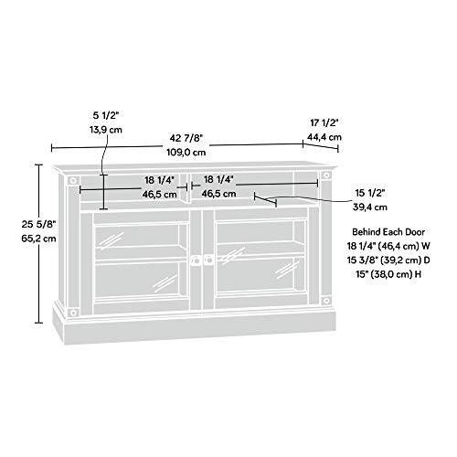 Sauder Carson Forge Panel Tv Stand, For TV's up to 47", Washington Cherry finish
