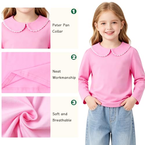 Image of LYSMuch Toddler Girl Long Sleeve Peter Pan Collar Top