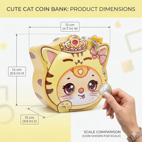 Image of Sajani Cute Cartoon Creative Portable Piggy Bank, Money Saving Box with Combination Lock, Mini Coin Bank Gifts for Boys and Girls, Best Return Gifts for Kids (Pack of 1) (Tiger - Yellow)