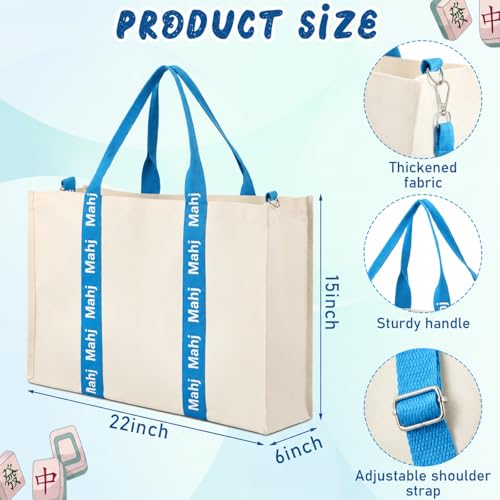 2 Bolsas Embroideradas para Mahjong Tote Canvas Grande miniatura 2
