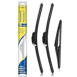 3 Pack Windshield Wiper Blades Compatible with Nissan Rogue 2014-2023 Pathfind 2013-2021 Original Factory Quality Front Rear Wipers Blade Set for My Car - 26' 17' 12'