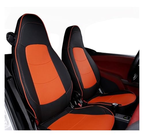 Housses de siège auto Smart 451 Fortwo 09-14 noires et orange