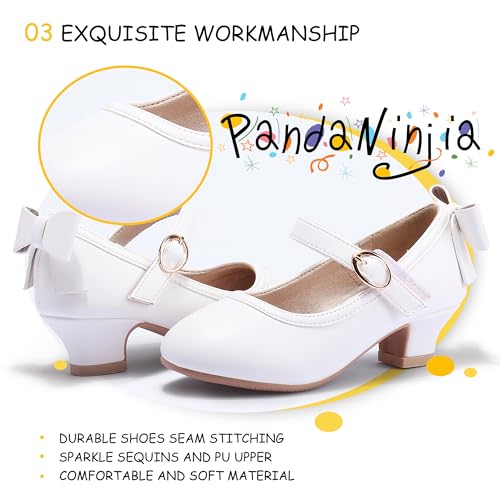 PANDANINJIA Girls Toddler/Little Kid Jada Dress Mary Jane Pumps Bow Low Heels Party Wedding Princess Shoes - Image 7
