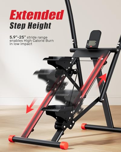 Image of AL01 Stair Stepper, Foldable Steppers for Exercise at Home, Full-Body Cardio Workout Climber with Adjustable Pedals, Extended Step Range, 270LB Loading Capacity