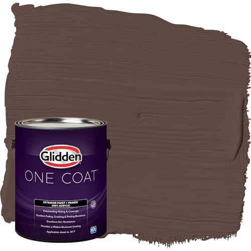 Glidden Exterior Paint + Primer: Brown/Little Bear, One Coat, Semi-Gloss, 1-Gallon
