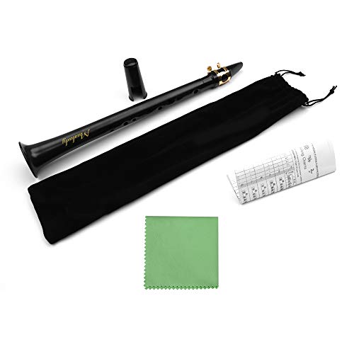 KKmoon Muslady Preto Saxofone de Bolso Saxofone Mini Portátil Saxofone de Plástico Pequeno com Bolsa