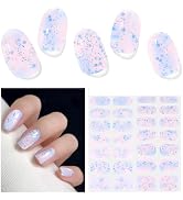 DUKASOU Semi Cured Gel Nails Strips - 28 pcs UV Gel Nail Stickers for Women Work with Any UV Lamp...