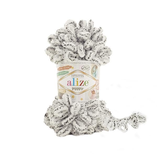 Alize Puffy Baby Big Loop Blanket Yarn 100% Micropolyester Soft Wool Each Ball 100g 9m - 686 Snow leopar