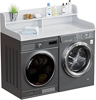 WUDLEP 2 Ebenen Waschmaschine Trockner Schrank, 137.2 cm x 69.8 cm Holz-Waschtrocknerregal mit Kante, Waschkammer Tresenplatte mit Lagerplatz für Waschküchen und Küchen,