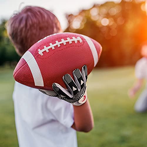 Spomat Youth Football Gloves Kids Silicone Grip Receiver Gloves With Super Stick Ability For Best Game Experience, Rocket Black M/L #TOP5