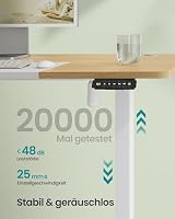 VASAGLE SONGMICS Höhenverstellbarer Schreibtisch 140 x 60 cm – Ansicht 4