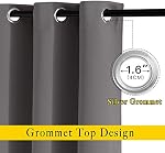 NICETOWN Blackout Rideaux 2 Panneaux - Rideaux isolants thermiques 84 Inch Long,Room Darkening Grommet Rideaux pour Chambre à coucher Salon Windows (52 par 84 Inches,Grey,Set of 2)