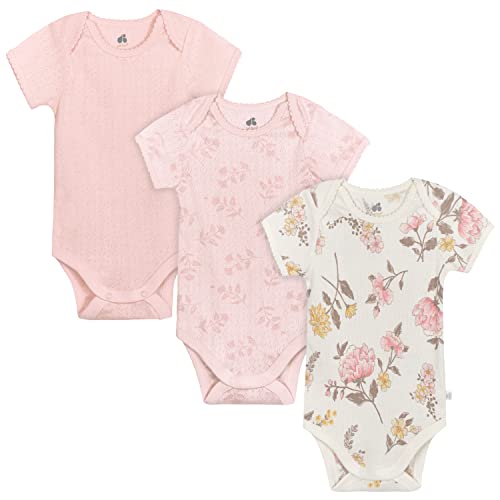 Image of Just Born Unisex Baby 3-pack Short Sleeve Bodysuits