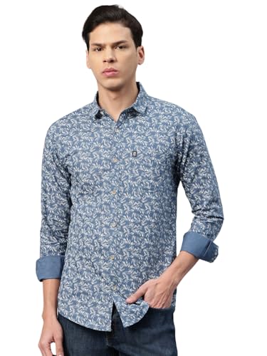 Image of Majestic Man Men's Stylish Floral Print Slim Fit Casual Shirt - Pure Cotton| Full Sleeve | Trendy & Comfortable