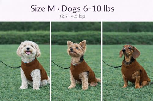 Image of JACKO & CO - Fleece Vest Dog Sweater with Leash Ring - Soft, Warm & Lightweight Pullover Coat for Small & Medium Dogs, Puppies & Cats - Cozy Fall /Winter /Spring Pet Jacket (Chocolate Brown, M (6-10lbs)