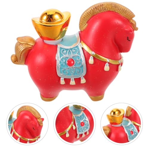 GOOHOCHY Cheval Nouvel an Chinois 2026 Figurine Artisanale en Résine Sculpture De Cheval Chinois avec Yuanbao Rotatif Décoration De Bureau Et Ornement De Table pour Le Nouvel an Lunaire – vue 9