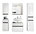 Produktbild trendteam smart living Badezimmer 5-teilige Set Kombination Sol, 177 x 191 x 36 cm in Korpus Weiß, Front Weiß Hochglanz ohne Beleuchtung