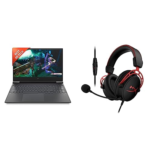Image of HP Victus Gaming AMD Ryzen 5-5600H Processor 16.1 inch(40.9 cm) FHD Gaming Laptop & HyperX Cloud Alpha - Gaming Headset (Red)