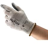 Gloves, Cut Resistant, Nitrile Coating lightweight, Knit Wrist Cuff, Color Gray, Size 7(1 Pair)