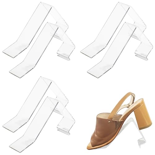 Niuhong 6 Pcs Expositor Sandalias Transparente Montura Zapato Orgánica Acrílica Soporte Sandalias Presentación Sandalias Zapatos Vitrina Elástica Zapatos Soportes Pie Zapatos (C)