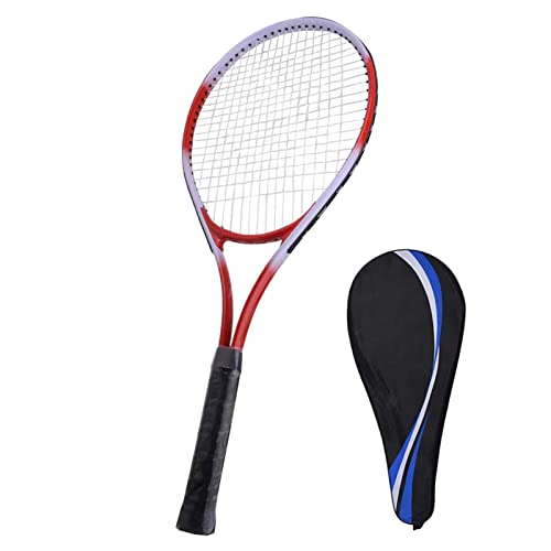 Septpenta Racchetta da Tennis per Adulti da 27 Pollici, Racchetta in Fibra di Carbonio Antiurto con Impugnatura Singola con Borsa per Il Trasporto per Giocatori Principianti e Intermedi(Rosso)